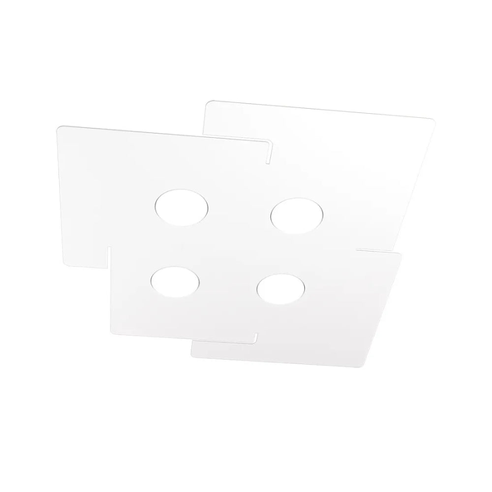 Plafoniera a led ECHO Top Light in metallo Bianco rettangolare con 4 attacchi lampadina Gx53
