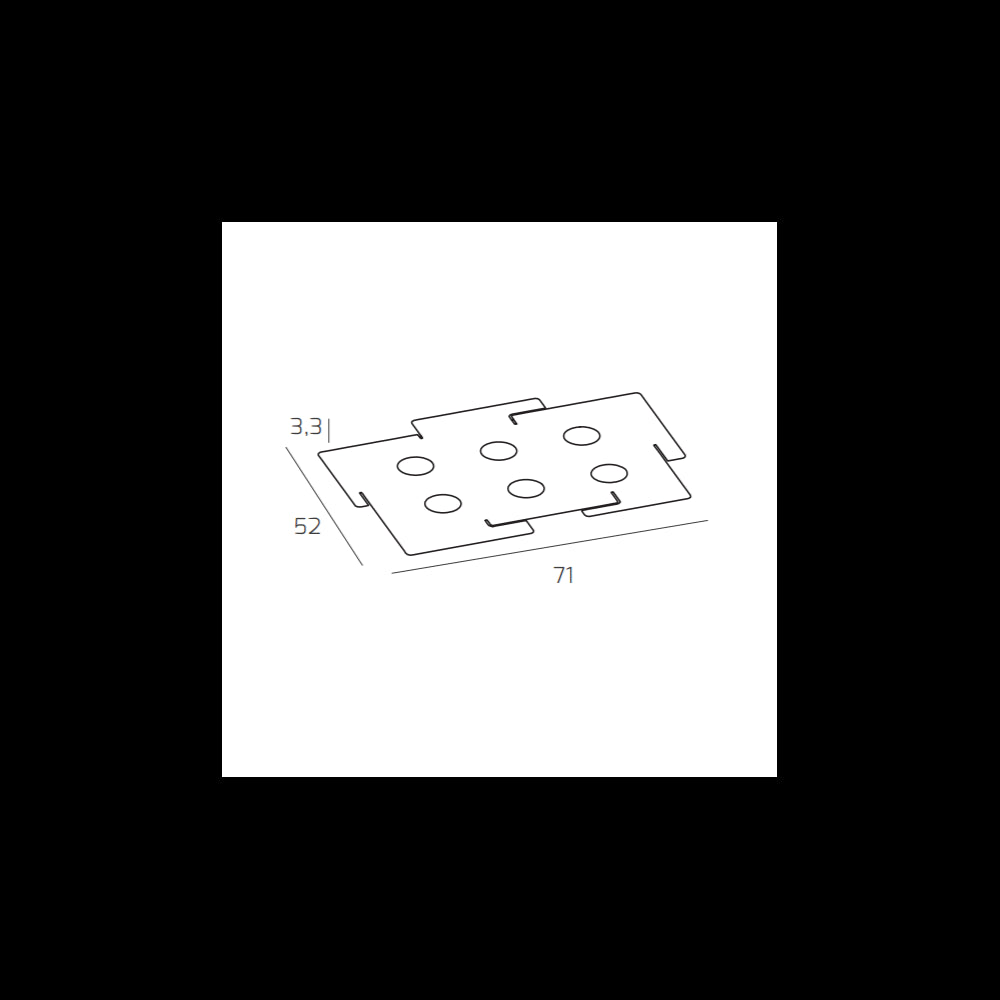 Plafoniera a led ECHO Top Light in metallo Bianco rettangolare con 6 attacchi lampadina Gx53