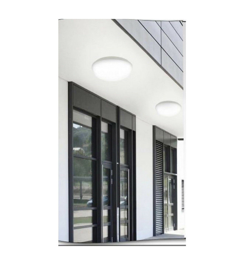 Plafoniera A Soffitto Da Giardino A Led 24w Luce Fredda Calda Naturale Ip65 Es52         
