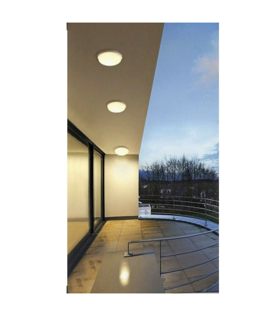 Plafoniera A Soffitto Da Giardino A Led 24w Luce Fredda Calda Naturale Ip65 Es52  -bianco Caldo      -