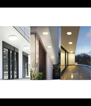 Plafoniera A Soffitto Da Giardino A Led 24w Luce Fredda Calda Naturale Ip65 Es52         