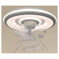 Trade Shop - Plafoniera A Ventola Luce 3200k-6500k Lampada Tonda Da Soffitto Ventilatore 33214         