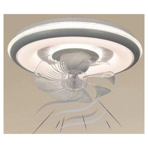 Trade Shop - Plafoniera A Ventola Luce 3200k-6500k Lampada Tonda Da Soffitto Ventilatore 33214         