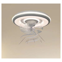 Trade Shop - Plafoniera A Ventola Luce 3200k-6500k Lampada Tonda Da Soffitto Ventilatore 33214         