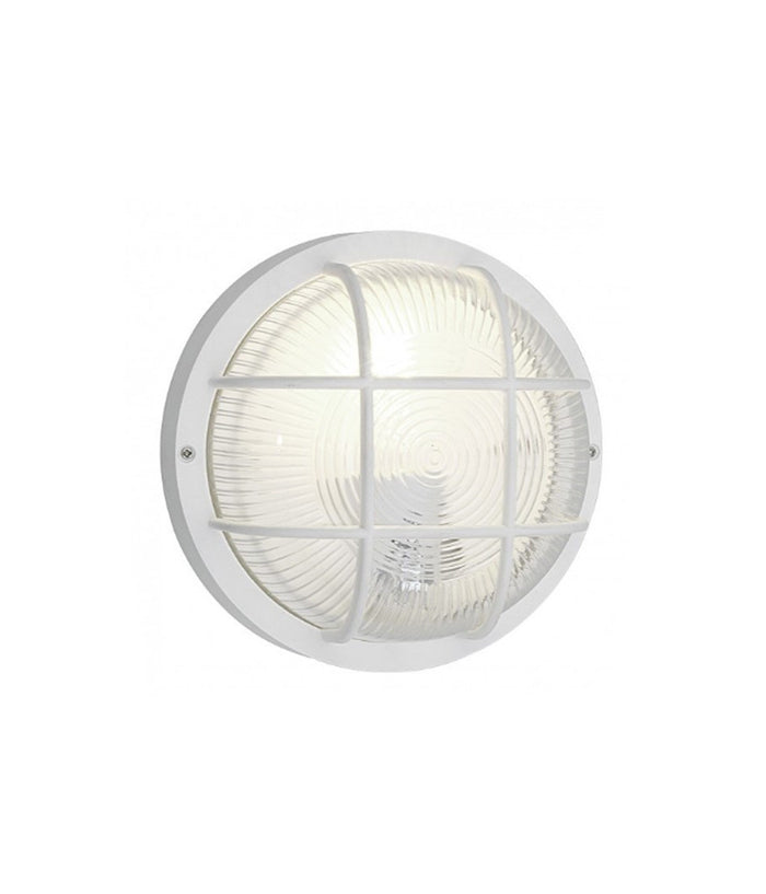 Plafoniera Applique Tonda Griglia Tartaruga Bianca Campana In Vetro Attacco E27         