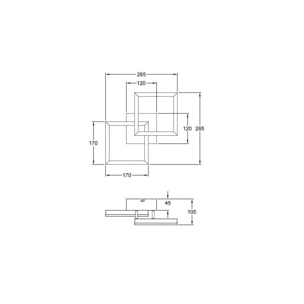 Plafoniera BARD a led moderna 21W nero 3394-28-101 Fabas Luce