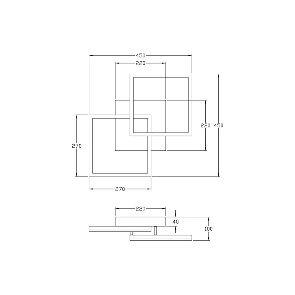 Plafoniera BARD a led moderna 39W Nero 3394-22-101 Fabas Luce