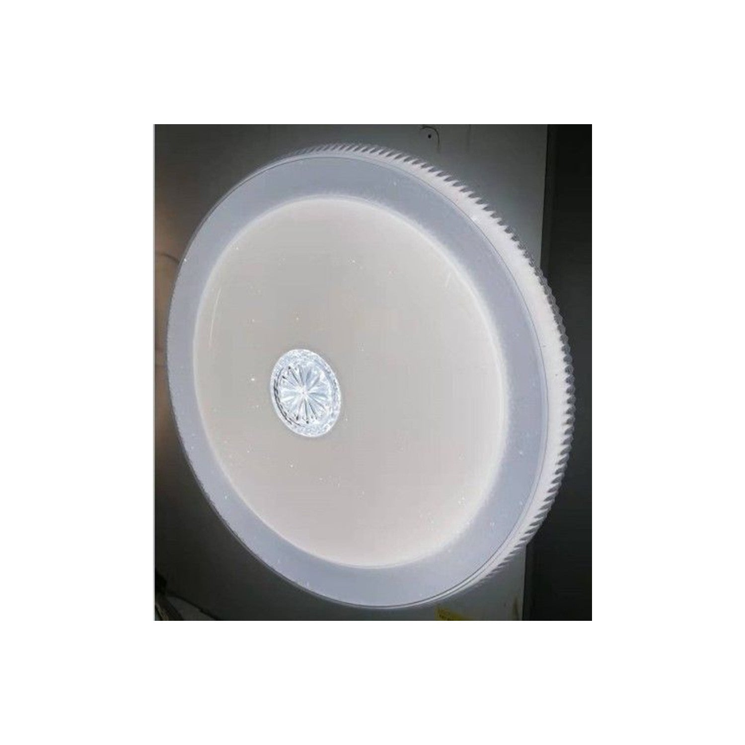 Trade Shop - Plafoniera Con Cristallo Centrale Moderno 40cm 50w Led Lampadario Luce 6500k 80404         