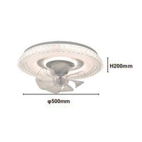 Trade Shop - Plafoniera Cristallo Con Ventola Lampada Soffitto Ventilatore Luce 3200k-6500k 33221         