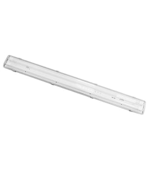 Plafoniera Doppia Per Tubi Led T8 In Plastica Da 150cm Trasparente Impermeabile         