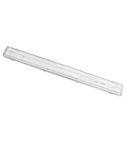 Plafoniera Doppia Per Tubi Led T8 In Plastica Da 150cm Trasparente Impermeabile         