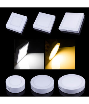 Plafoniera Faretto Pannello Soffitto Led Luce Freddo 12w Quadrato Tondo         