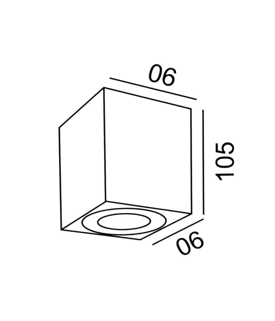 Plafoniera Faretto Quadrato Soffitto Impermeabile Gu10 Vasca Box Doccia Bagno 230v  Nero       