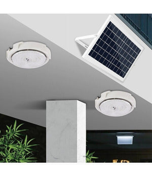 Plafoniera Faro Led Pannello Solare 200 W Con Sensore Crepuscolare Ip65 Esterno         