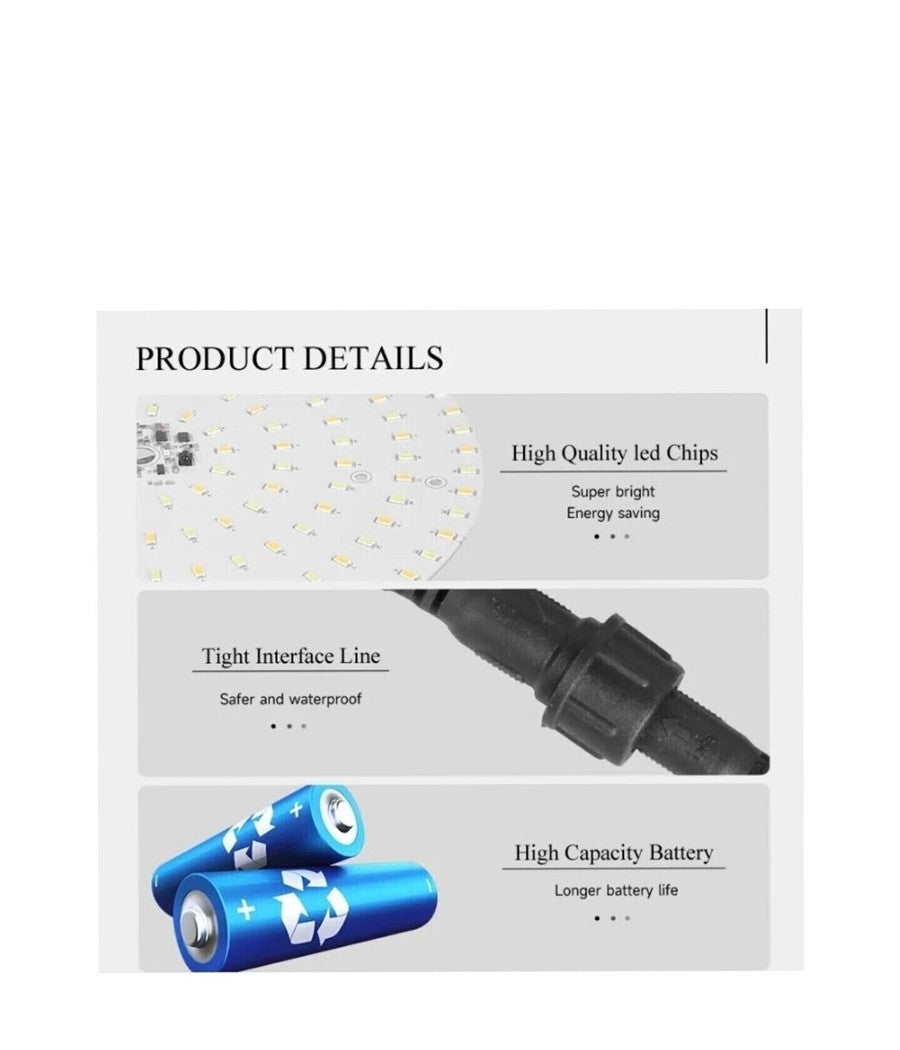 Plafoniera Faro Led Pannello Solare 400 W Con Sensore Crepuscolare Ip65 Esterno         