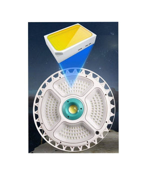 Plafoniera Lampada 400watt A Sospensione Faro Con Pannello Solare 236 Led 1300lm         