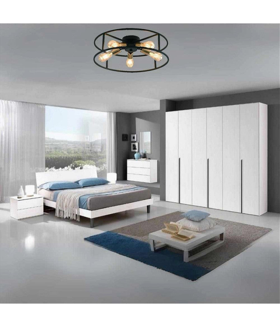 Plafoniera Lampadario Da Soffitto Circolare Stile Industriale Lampada 5xe27 C71-5         