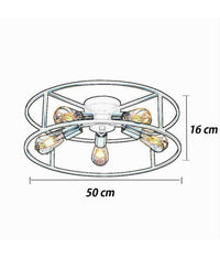 Plafoniera Lampadario Da Soffitto Circolare Stile Industriale Lampada 5xe27 C71-5         