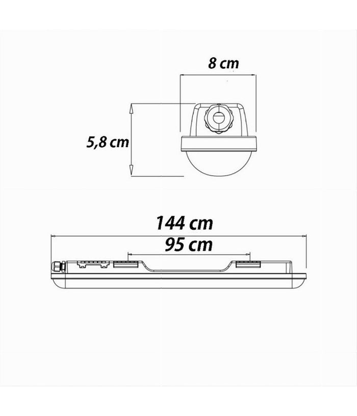 Plafoniera Led Esterno Neon Tubo 48 W 150 Cm Impermeabile Ip65 Luce Fredda Lg-15         