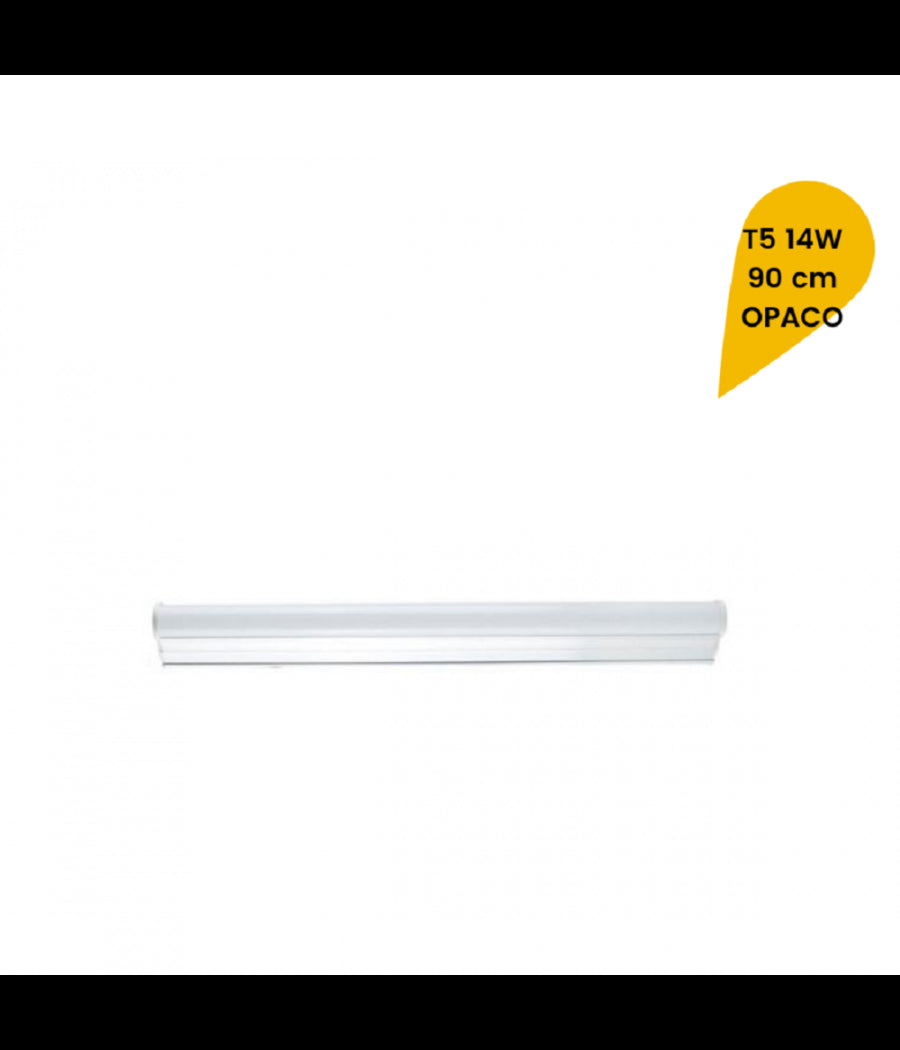 Plafoniera Led Neon T5 Sotto Pensile Tubo Vetro Opaco 14 Watt 90 Cm T5-90  -bianco Caldo      -