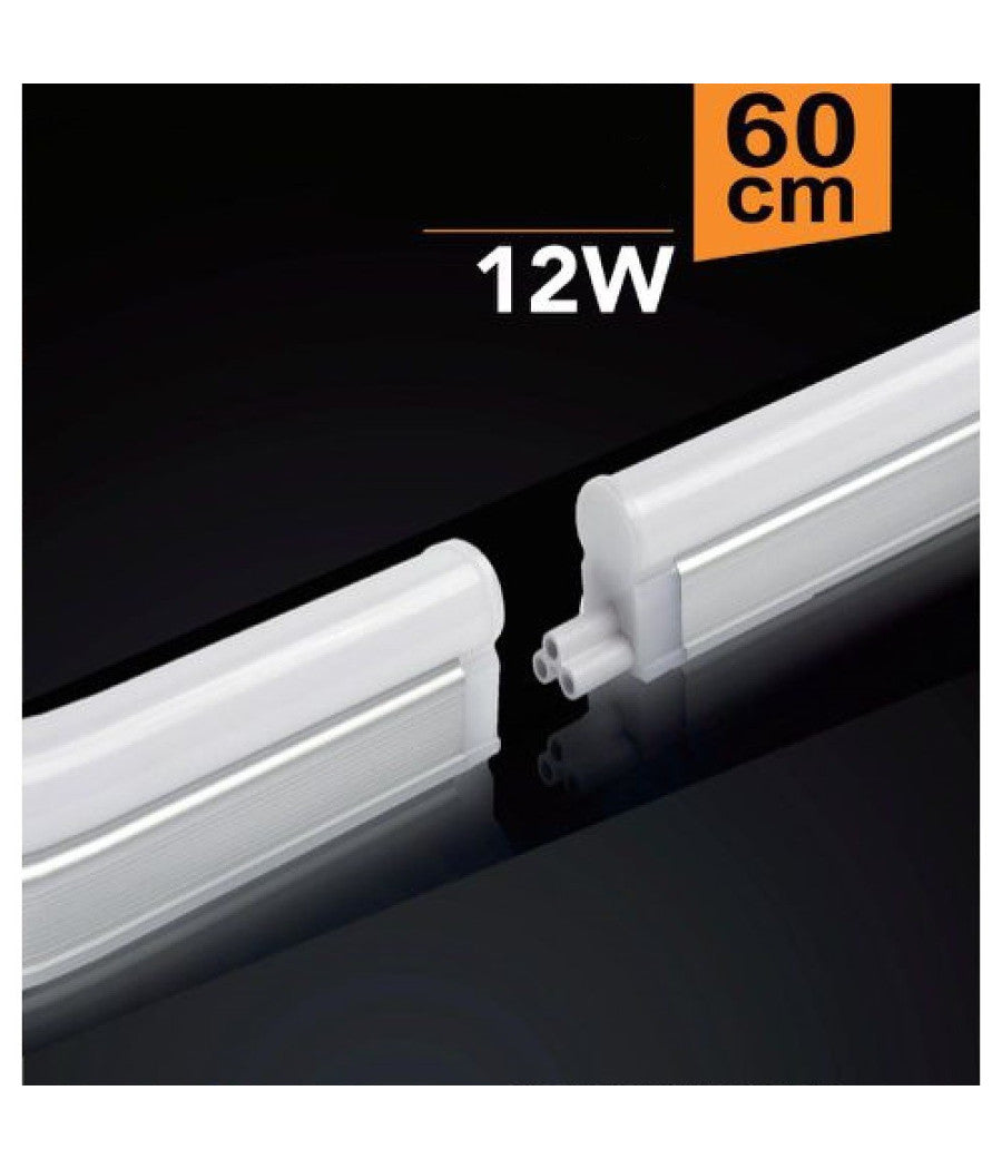 Plafoniera Led Neon T5 Sottopensile Opaco Vari Toni Luce 12 Watt 60cm  -bianco Freddo      -