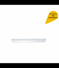 Plafoniera Led Neon T5 Sottopensile Vetro Trasparente 30 Watt 150 Cm  -bianco Freddo      -