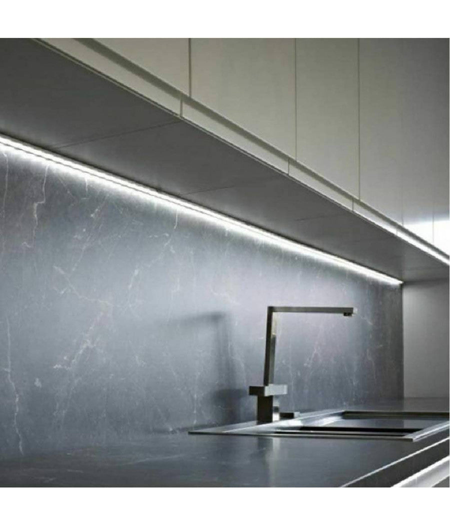 Plafoniera Led Neon T5 Sottopensile Vetro Trasparente 30 Watt 150 Cm         