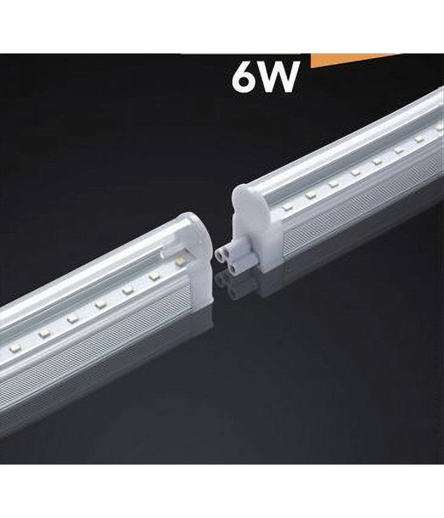 Plafoniera Led Neon T5 Sottopensile Vetro Trasparente 6 Watt 30 Cm         