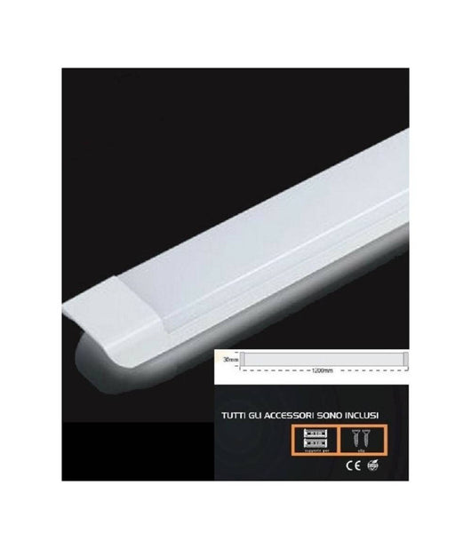Plafoniera Led Slim 54w 120cm Sottopensile Ripiani Luce Calda Fredda Naturale  -bianco Freddo      -