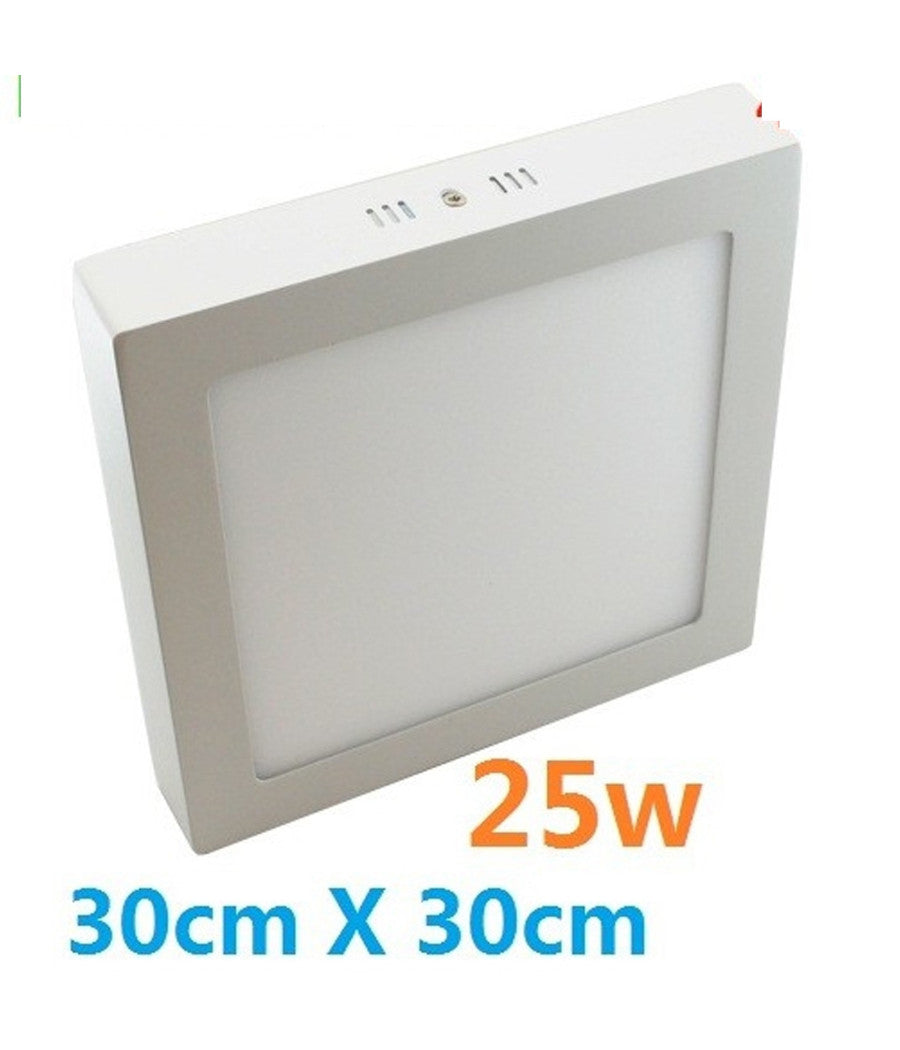 Plafoniera Led Soffitto Lampade Quadrato 150 Led 25w Resa 250w Luce Bianca  -bianco Naturale  Quadrato    -