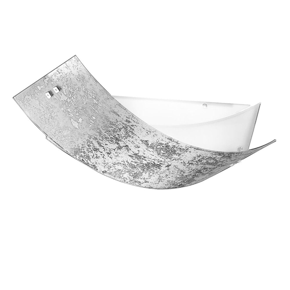 Plafoniera moderna gea luce camilla pm e27 led vetro lampada soffitto, colore foglia argento