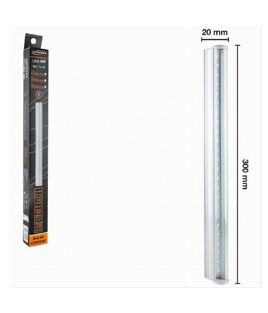 Plafoniera Neon Sottopensile Led Trasparente Tubo 30 Cm 5 Watt Reglette T5-30t         