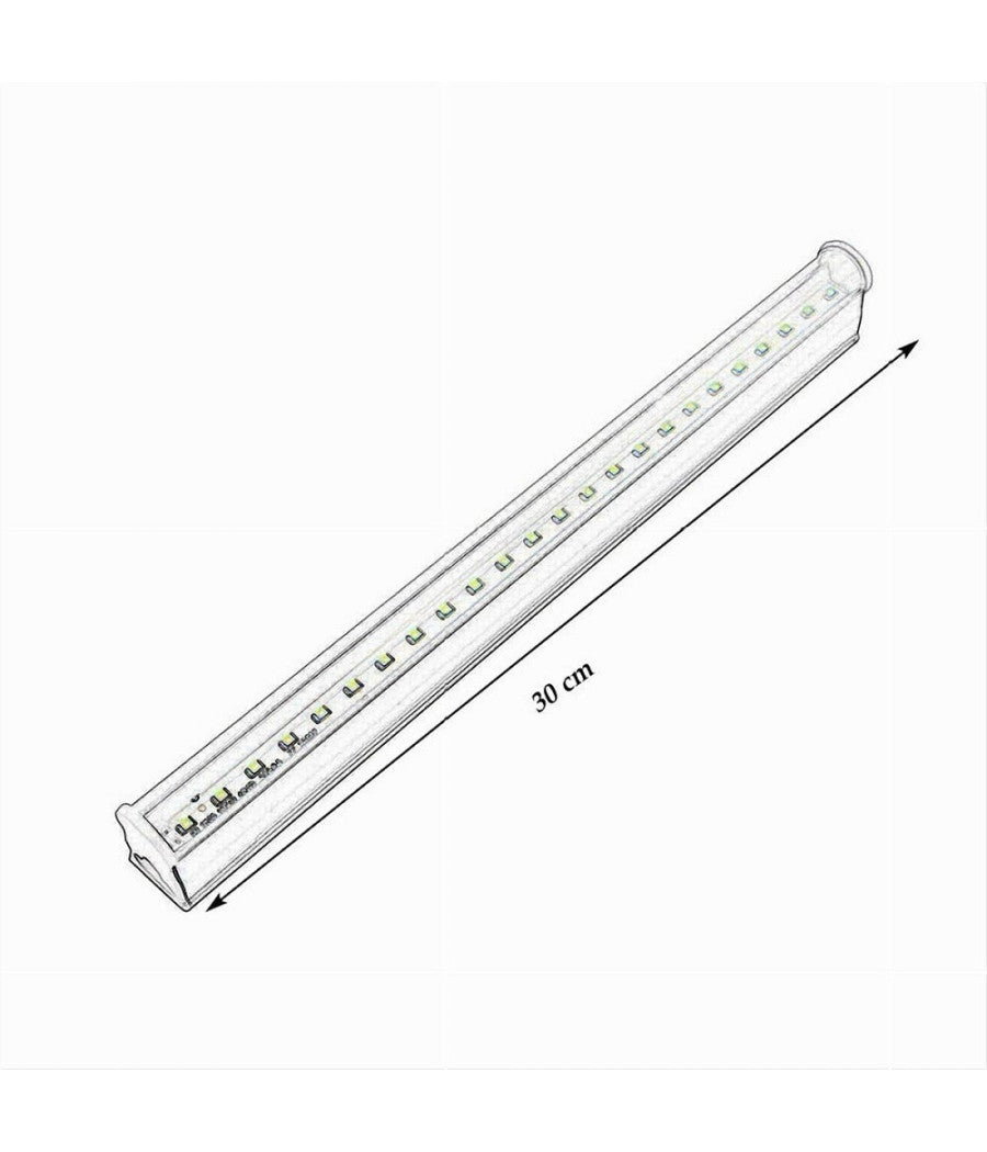 Plafoniera Neon Sottopensile Led Trasparente Tubo 30 Cm 5 Watt Reglette T5-30t  -bianco Caldo      -