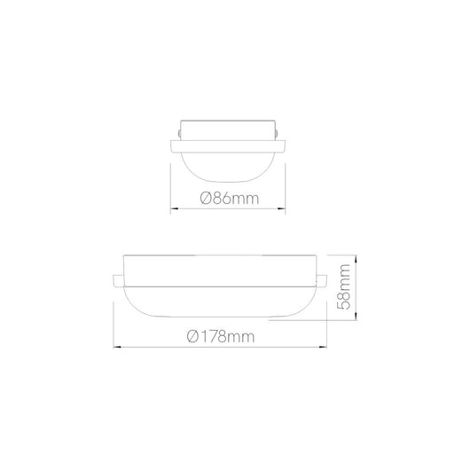 Plafoniera ovale ZIBOR a led stagna IP65 12W 4000K Bianca