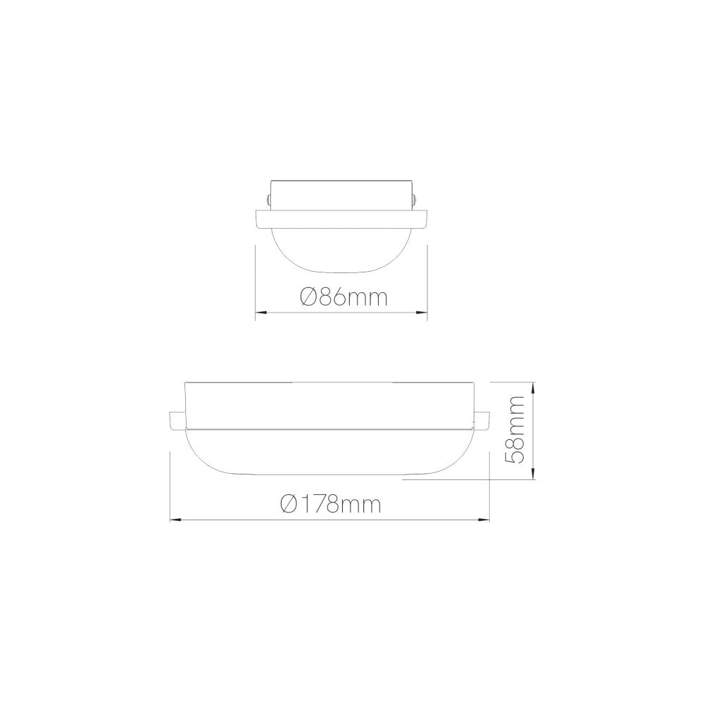 Plafoniera ovale ZIBOR a led stagna IP65 12W