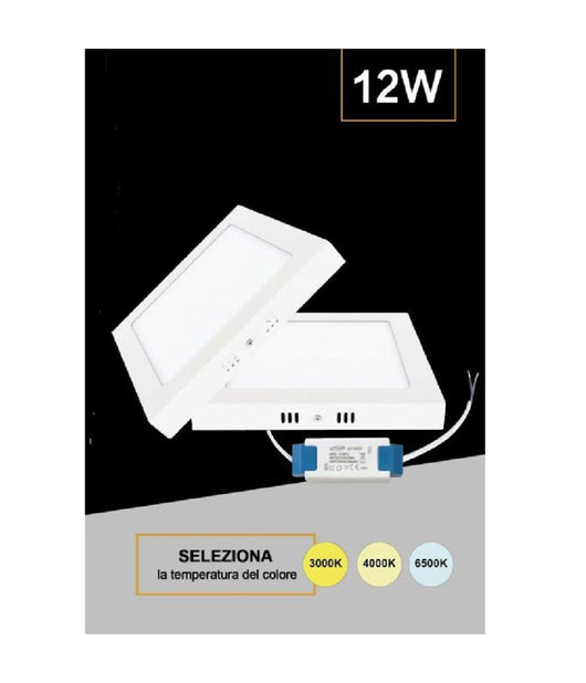 Plafoniera Pannello Led 12 Watt Quadrato Cct Tre Colorazione Di Luce P170b-q3c         