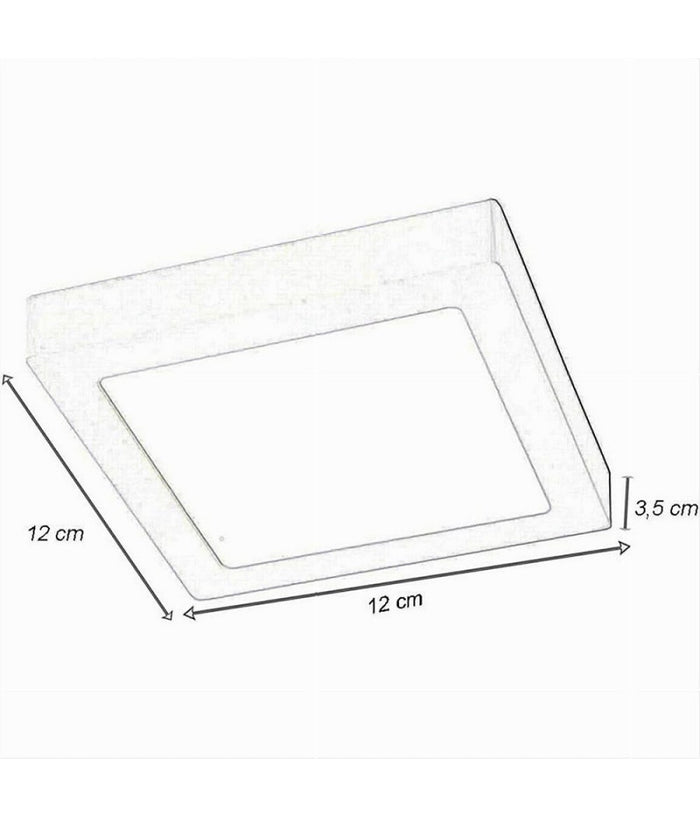 Plafoniera Pannello Led Quadrato 6 Watt Cct Tre Colorazione Di Luce P120b-q3c         