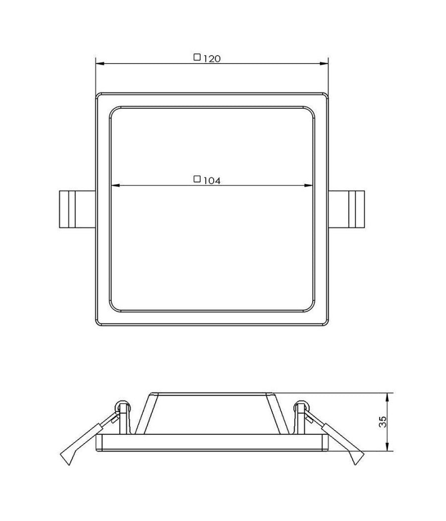Plafoniera Quadrata Faretto Incasso Led 7w Luce Calda Lampada Soffitto Corridoio         