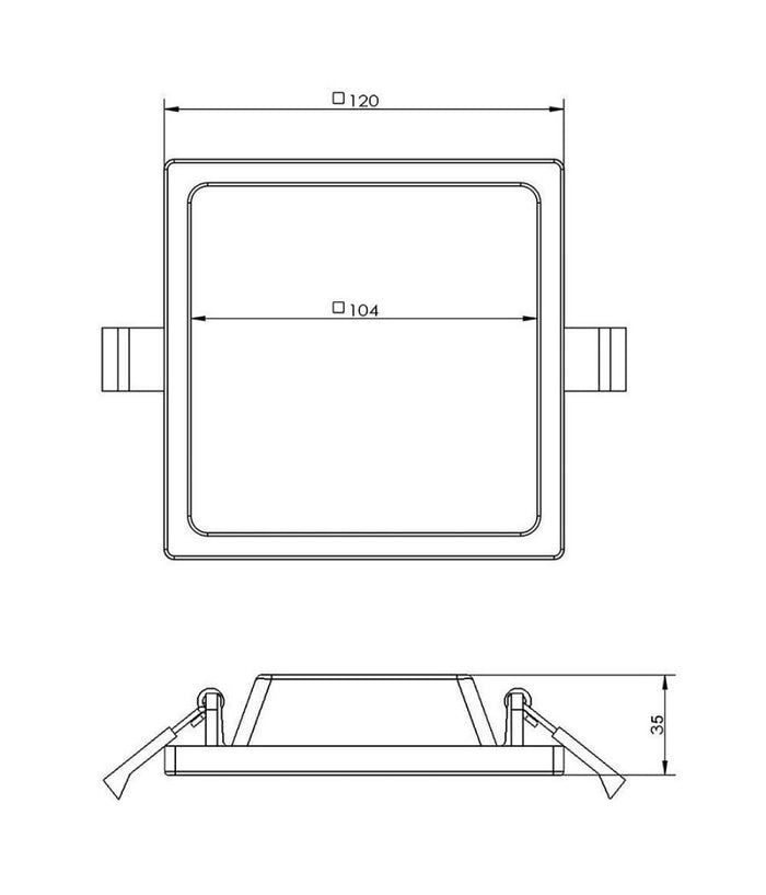 Plafoniera Quadrata Faretto Incasso Led 7w Luce Calda Lampada Soffitto Corridoio         