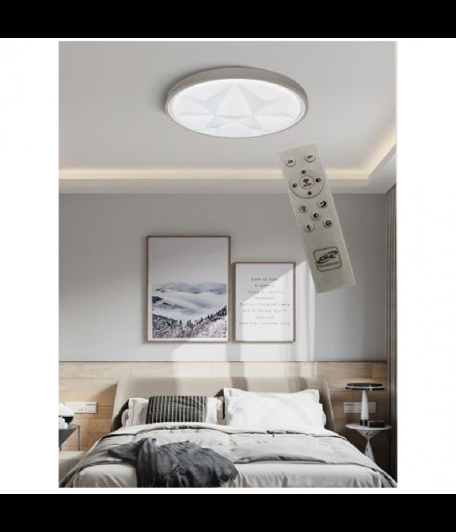 Plafoniera Smart Diamond Led 60w Dimmerabile Moderno Tondo Luce 6500k 4000k  -bianco Freddo      -