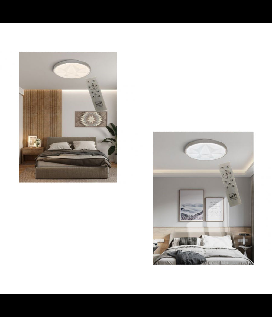 Plafoniera Smart Diamond Led 60w Dimmerabile Moderno Tondo Luce 6500k 4000k         