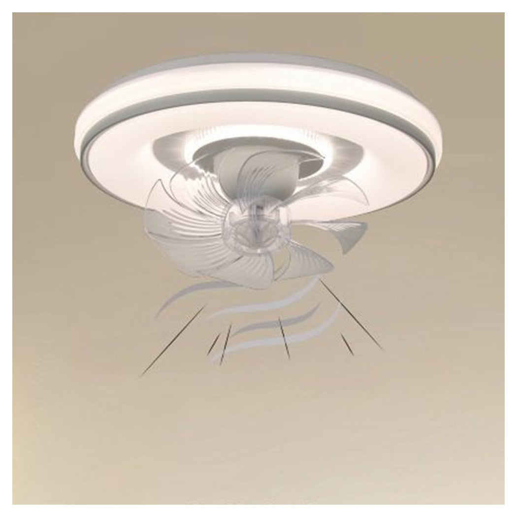 Trade Shop - Plafoniera Soffitto Con Ventola Lampada Ventilatore Luce Led 3200k-6500k Ip20 33245         