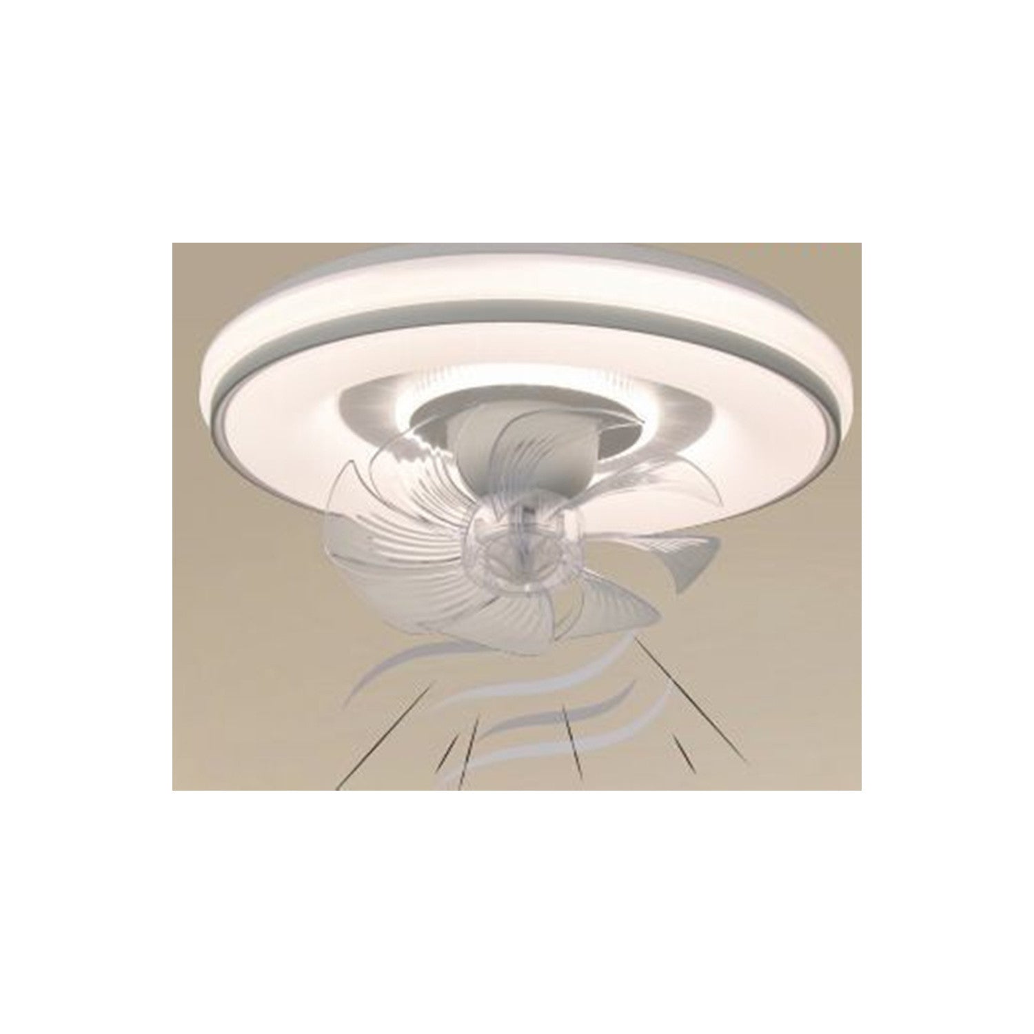 Trade Shop - Plafoniera Soffitto Con Ventola Lampada Ventilatore Luce Led 3200k-6500k Ip20 33245         