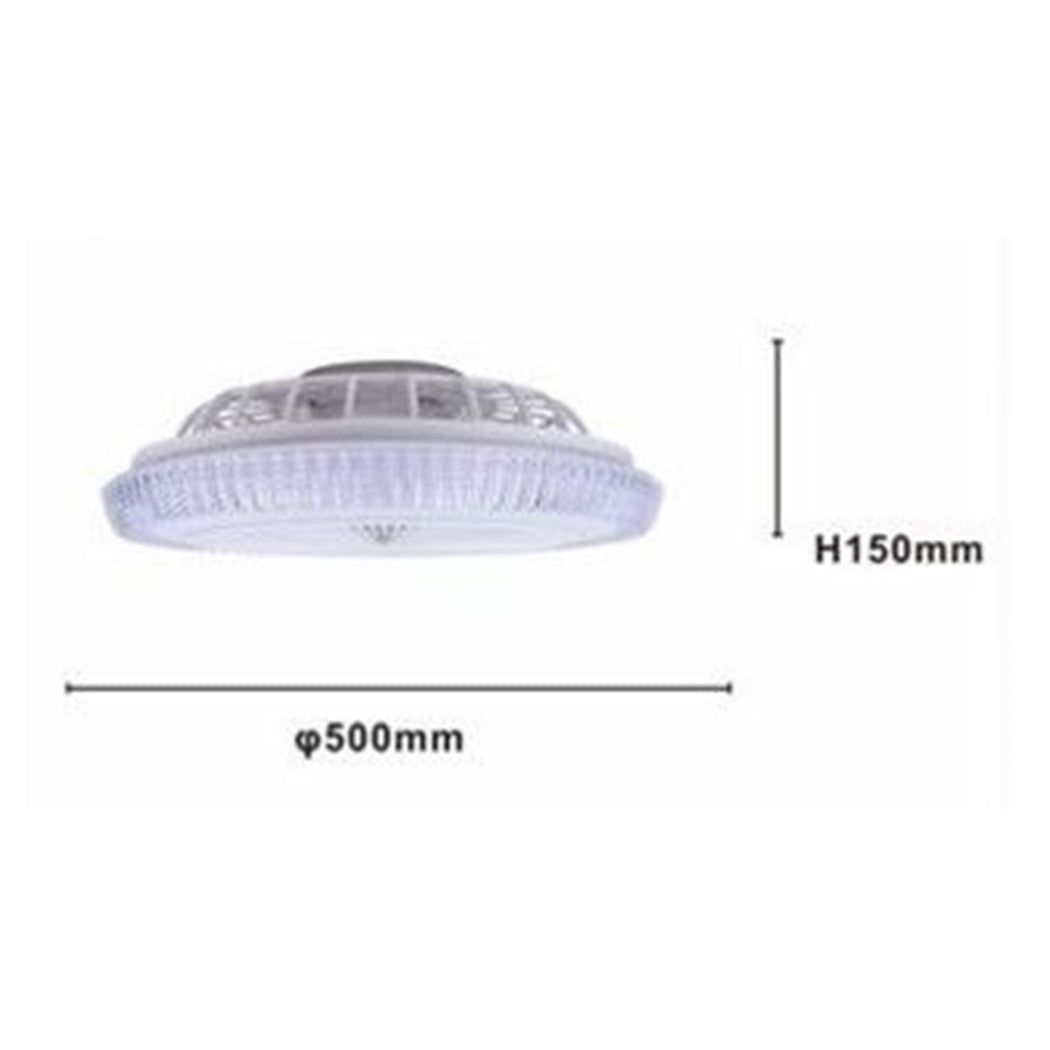 Trade Shop - Plafoniera Soffitto Led Lampadario Con Ventilatore Telecomando Luce 3000-6500k 42279         