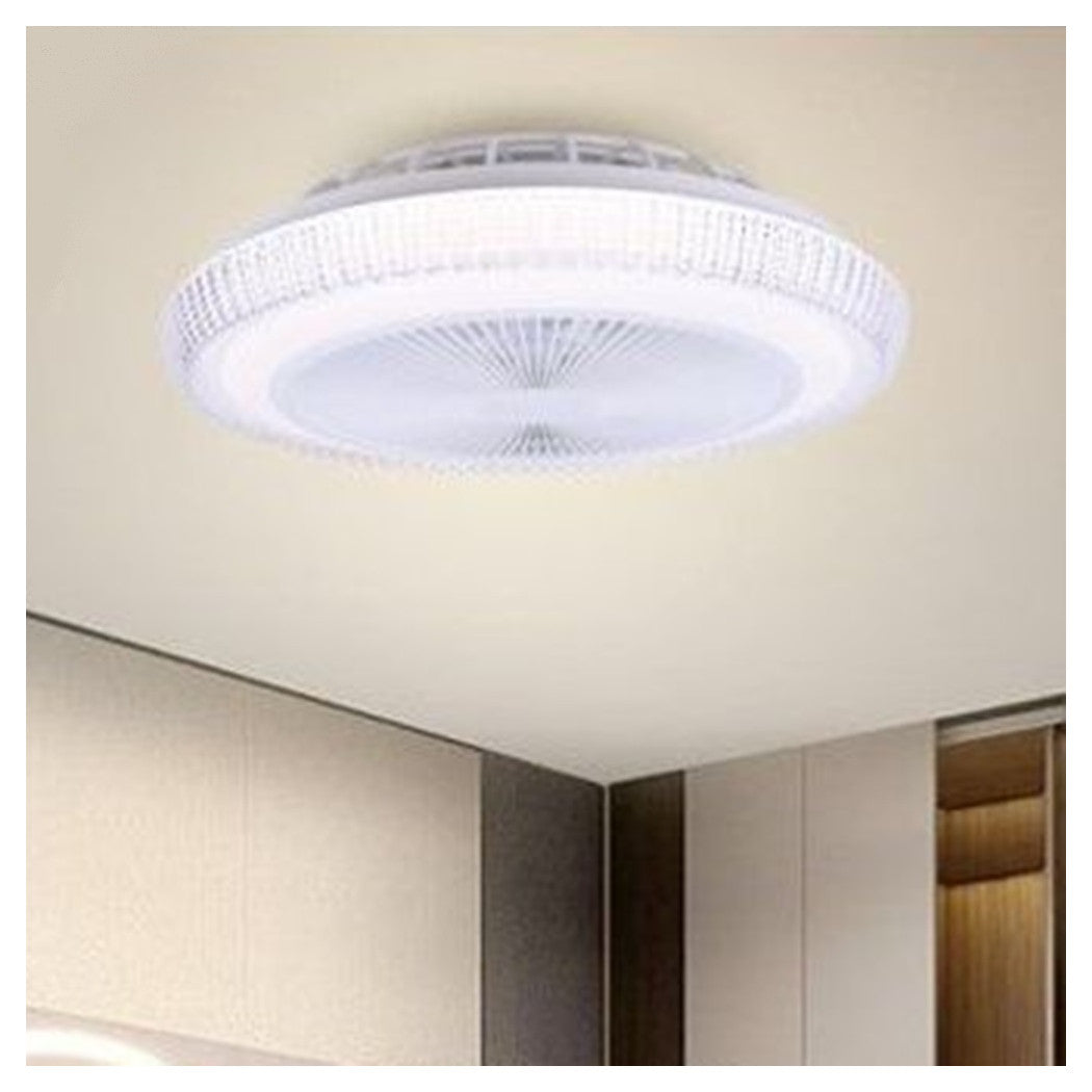 Trade Shop - Plafoniera Soffitto Led Lampadario Con Ventilatore Telecomando Luce 3000-6500k 42279         