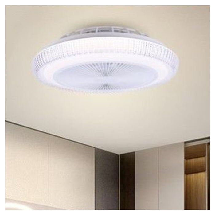 Trade Shop - Plafoniera Soffitto Led Lampadario Con Ventilatore Telecomando Luce 3000-6500k 42279         