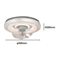 Trade Shop - Plafoniera Soffitto Tonda Cristalli Ventola Lampada Ventilatore Luce 3200k-6500k 33238         