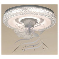 Trade Shop - Plafoniera Soffitto Tonda Cristalli Ventola Lampada Ventilatore Luce 3200k-6500k 33238         