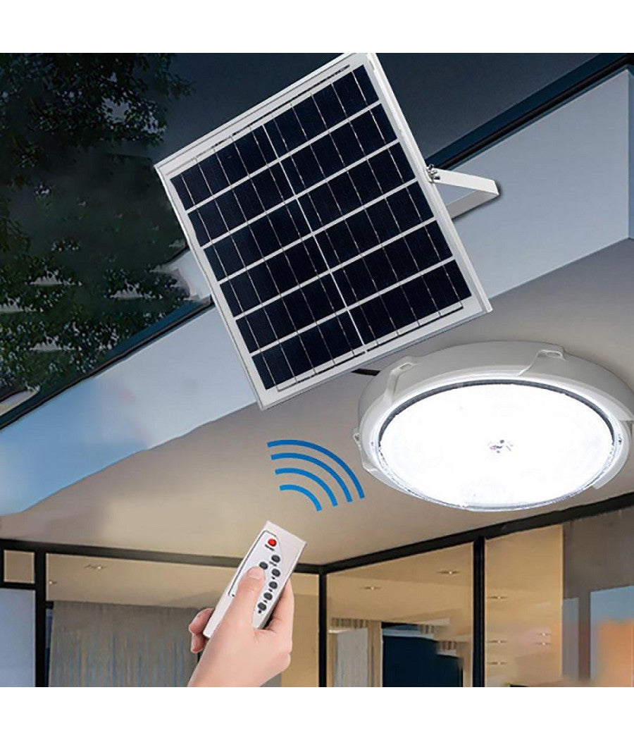 Plafoniera Solare Lampada Sensore Crepuscolare Tonda 60w Dimmerabile Telecomando         