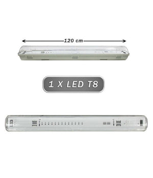 Plafoniera Stagna 1 Neon Led Tubo T8 G13 Da 120 Cm Parete Soffitto Ip65 T8-120ss         